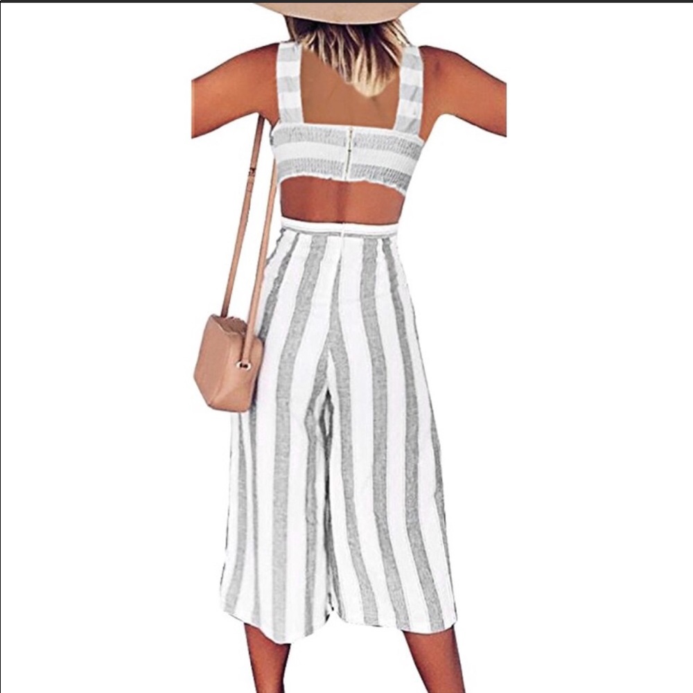 🎉1 LEFT🎉 Stripped Jumpsuit - Picture 4 of 7